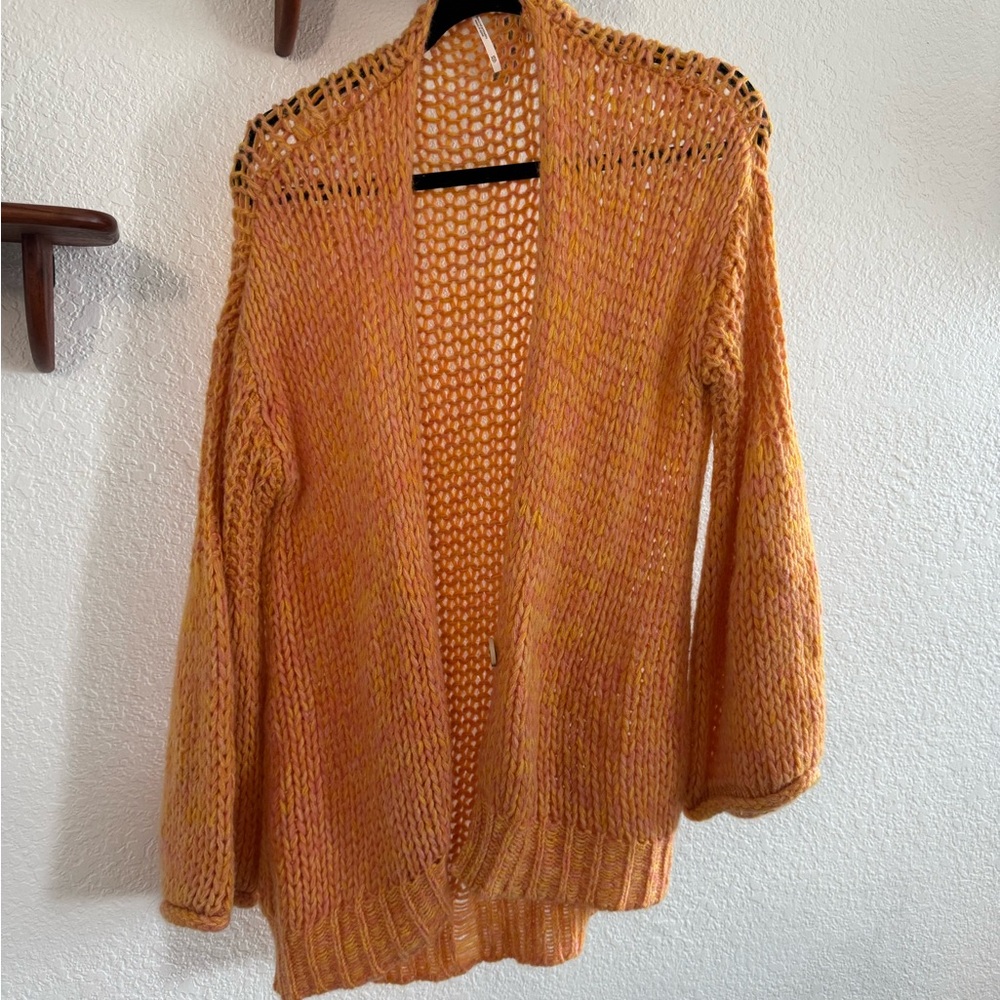 Free People Cozy Orange Knit Sweater